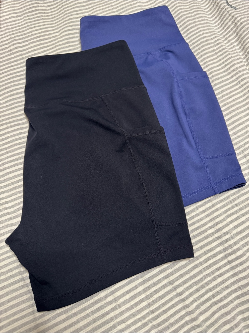 High-Rise Women’s Bike Shorts Duo — Black & Blue